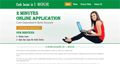 Desktop Screenshot of cashloansin1hour.net