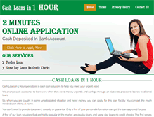 Tablet Screenshot of cashloansin1hour.net